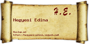 Hegyesi Edina névjegykártya